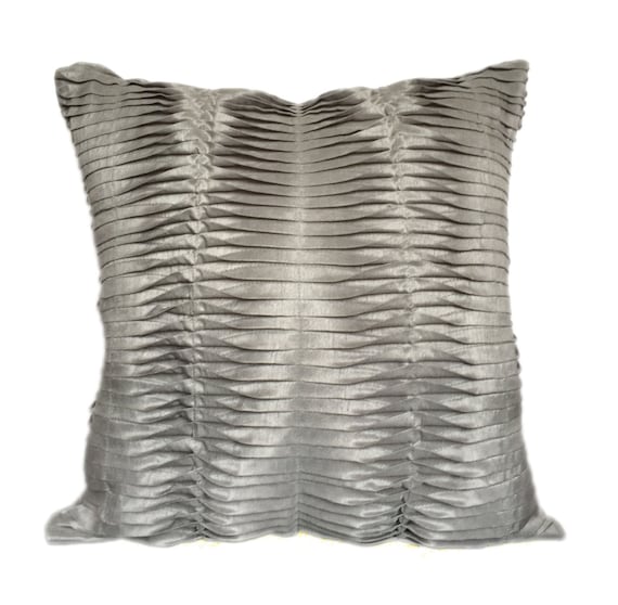 Grey pleated sham Euro Pillow Sham Grey by TheWhitePetalsDecor