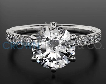 1.2 Carat D SI Diamond Engagement Ring Round Cut Wedding Ring In 14K White Gold Women Jewelry Size 4 5 6 7 8