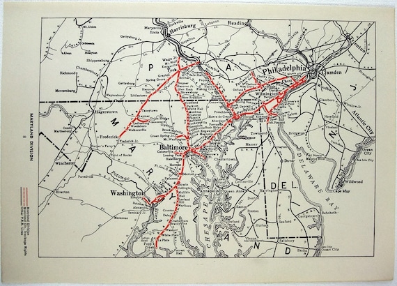 Original 1941 Pennsylvania Railroad System by BooksMapsandStuff