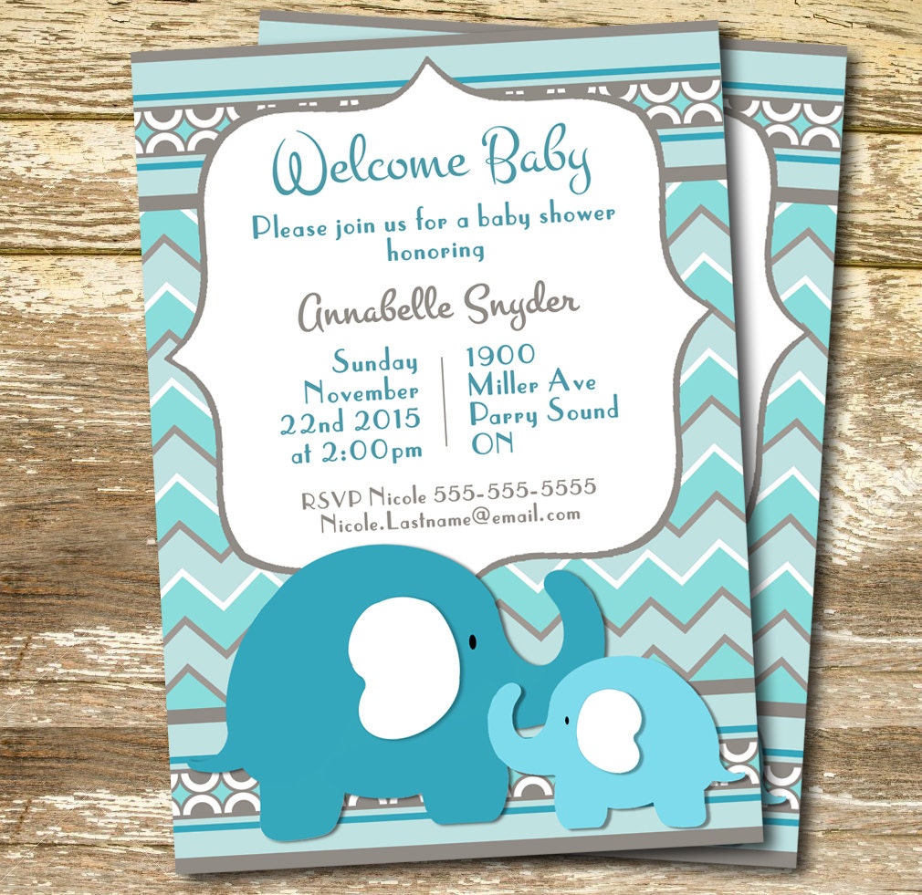 Baby Shower Invitation Boy Blue Baby Shower Invitation Blue