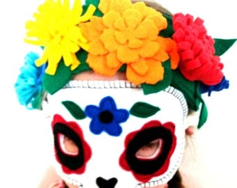 Sugar Skull Mask - Day of the Dead Mask - Dias de los Muertos - Halloween Mask - Halloween Costume - Dress Up - Fancy Dress - Party Mask