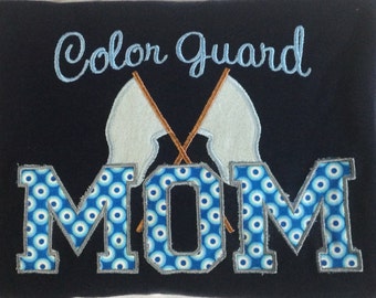 Color Guard mom rhinestone design Tshirt a8634e