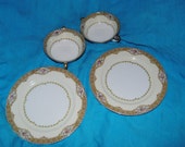 MEITO China 8-Piece Set "ANNETTE" Made in JapanVintage Includes 2 2-handled bowls