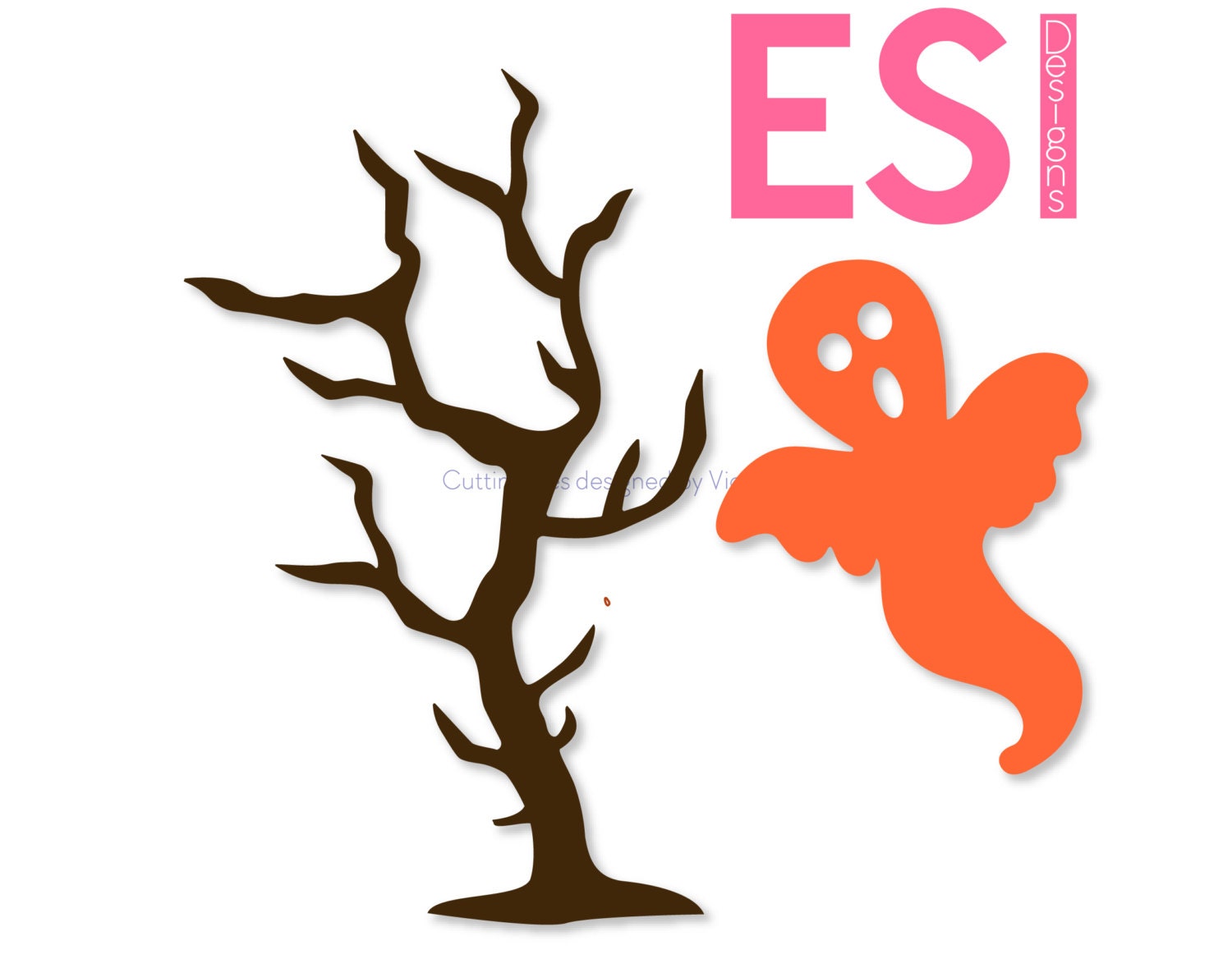 Download Halloween SVG DXF EPS Ghost and spooky tree cutting files