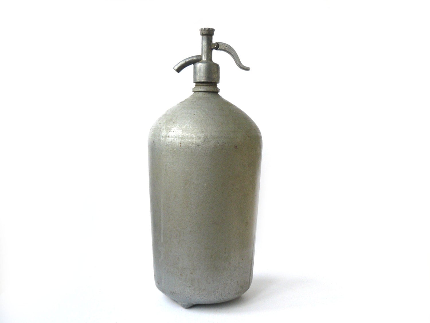 Vintage seltzer bottle. Rare metal aluminum siphon Big shiny