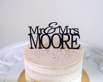 Mr & Mrs Custom Name Cake Topper - Wedding Cake Topper - Personalized Cake Topper - Name Cake Topper - Engagement Cake Topper -Bridal Shower