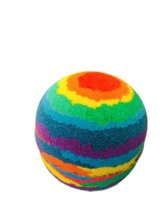 Rainbow Brite Bath Bomb Lush fizzy bath tub fun by Sassyfrasbath