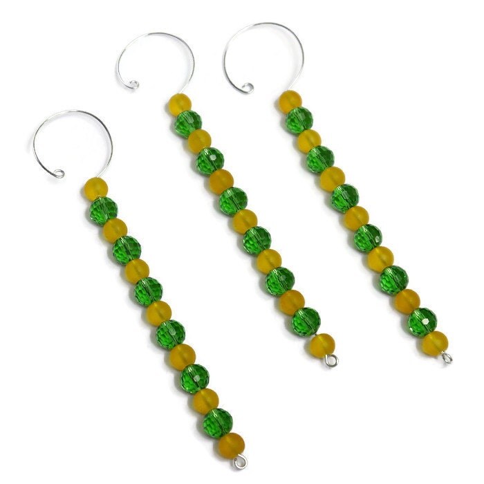 SALE Green and Gold Christmas Tree Icicles Christmas Tree