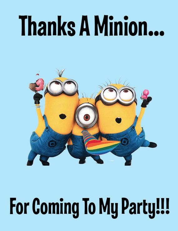 Despicable Me Thanks A Minion Sign by DylansPartyDesigns on Etsy