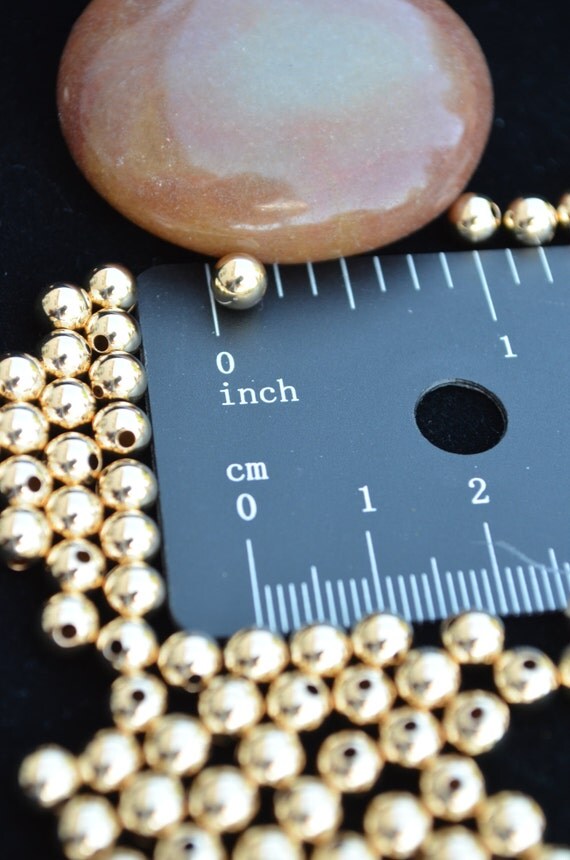 5mm 14K GOLD FILLED Round Beads Spacers by NamiCharmsSupplies