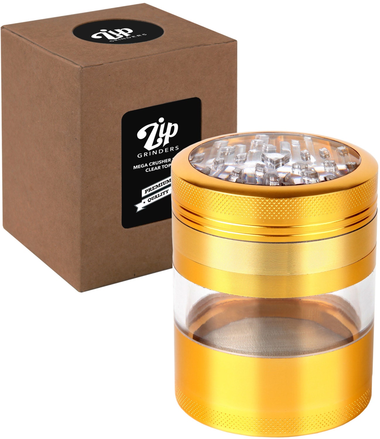 Herb Grinder Ultimate Mega Crusher 2.5 Clear Top