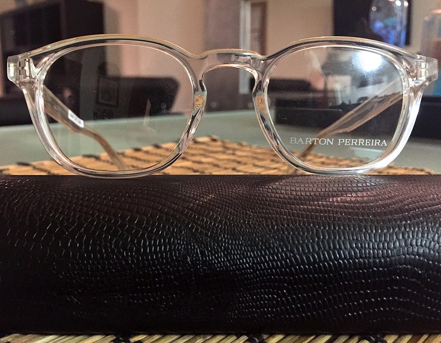 Authentic BARTON PERREIRA Skip Glasses in Clear Acetate Frame, Designer ...