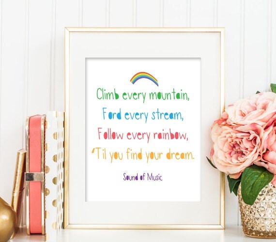 Sound of Music Printable Climb every mountain Nursery