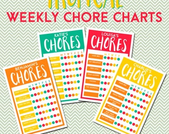 Tropical Weekly Chore Charts - Editable PDF