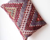 LargeTurkish Kilim Pillow - wool cushion, removable, down