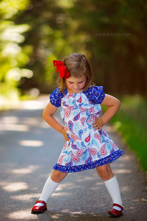 Peasant Dress Summer Paisley Available sizes 12 months 5T