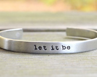 Let It Be Bracelet . The Beatles Jewelry . Zen Jewelry . Under 20 . Inspirational Bracelet . Infinity Symbol.