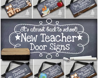 Teacher Chalkboard Classroom - You Choose the Design - DOOR SIGN Teacher End of Year Christmas Present Gift