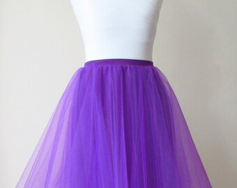 Purple tulle skirt Purple tutu Tulle circle skirt Purple net skirt 50s skirt Purple prom skirt Purple circle skirt