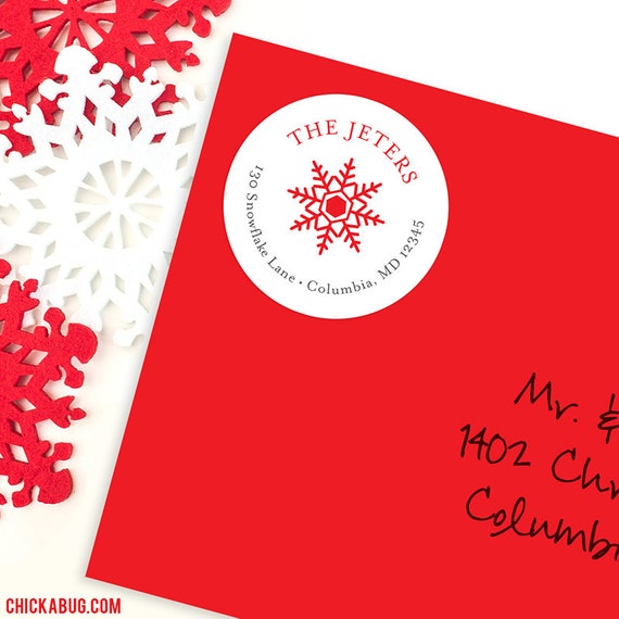 Christmas Address Labels - Snowflake - Sheet of 24 Il_570xn