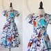 1960's Novelty Elephant Safari Print Dress Sz S