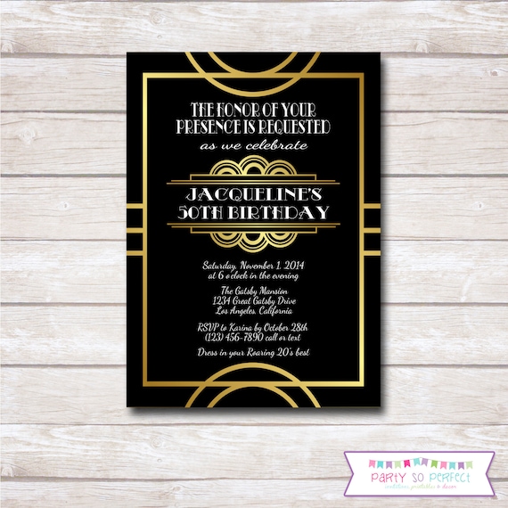 ROARING 20s Birthday Party Invitation Printable