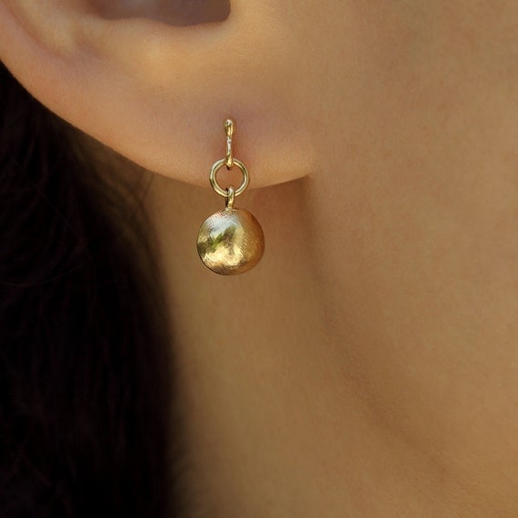 Small gold earrings 14k gold dangle earrings unique gifts