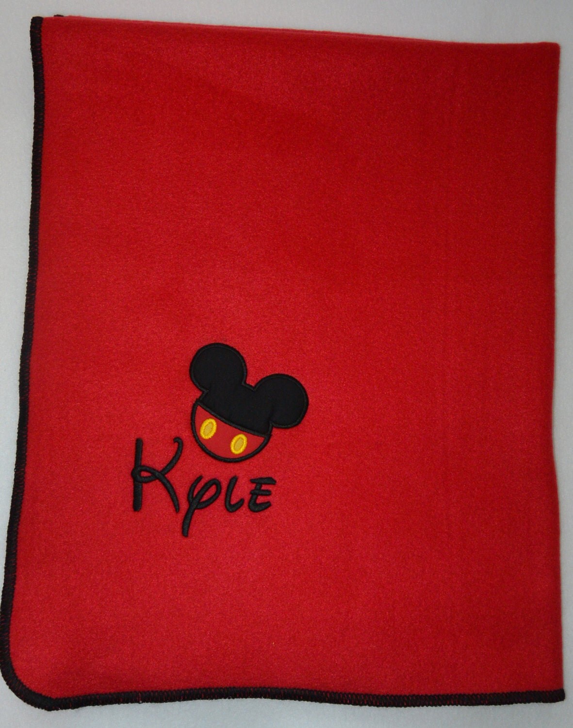 Mickey Mouse Custom Fleece Blanket Small by SewYoungAtHeart