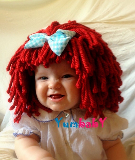 Raggedy Ann Wig Halloween Costume Hat Raggedy Ann by YumbabY