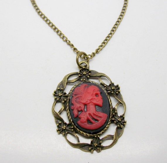 Skeleton Lady Necklace Gothic Necklace Day Of The Dead