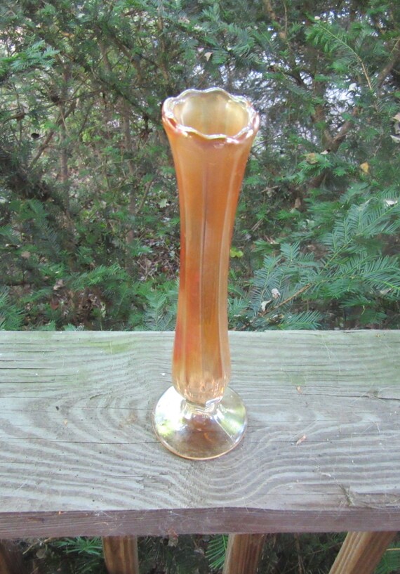fenton carnival glass marigold bud vase