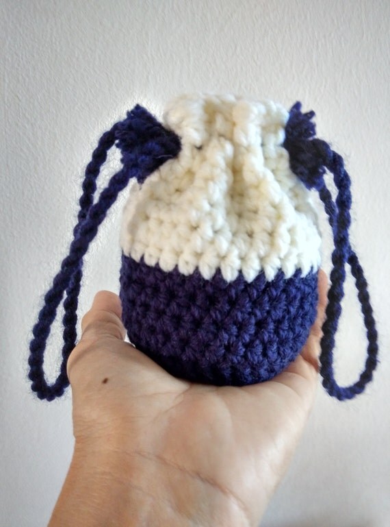Unisex Crocheted Mini Drawstring Coin Purse Change by RainbowKnit