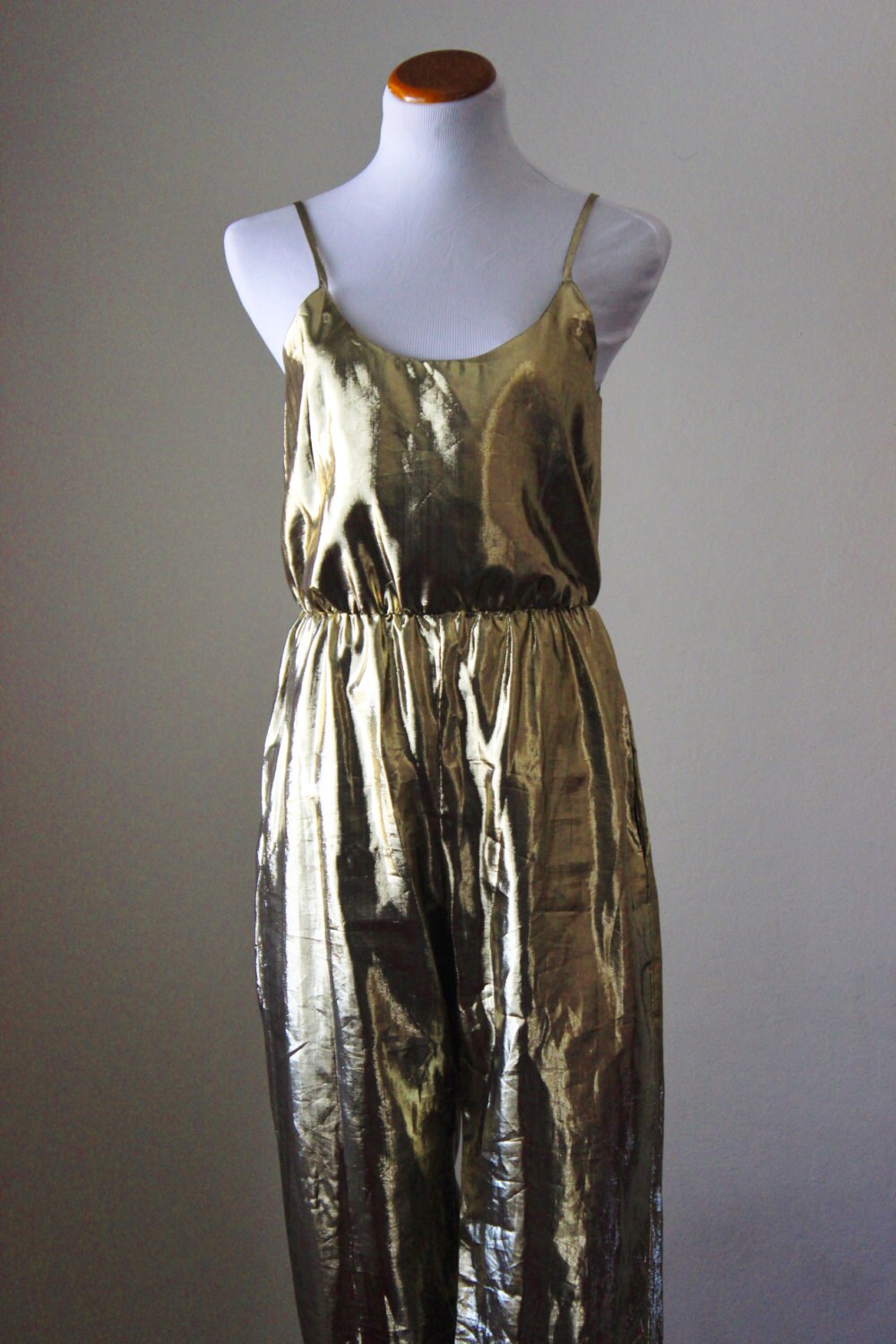 Vintage gold jumpsuit, 1970s era by L. Rothschild Haute Juice