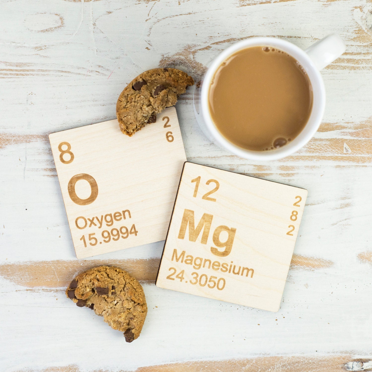 words spell to table periodic Periodic NewtonAndTheApple WOODEN OMg Table COASTERS by SET