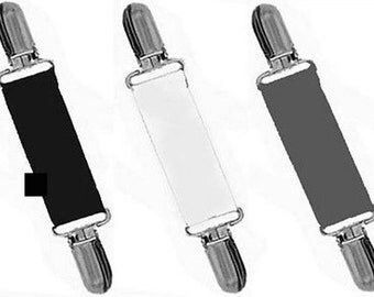 DRESS CLIPS - Set of Charcoal..White..Medium Gray - Gold or Silver Clips - Cinch Back of Clothing