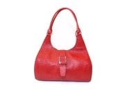 Elegant Shoulder Bag - Genuine Leather - Women's Purse / Made to Order, Choose Your Color: Red, Yellow, Purple, Gray, Pink & more available!