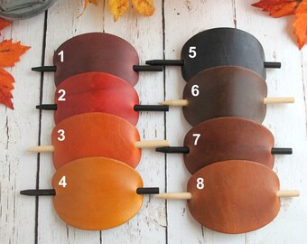 Leather Hair Accessories-Hair Sticks-GIFT FOR HER-Hair Barrette-Womens Gift-Leather Hair Stick Barrette for Women-Leather Hair Clips for Her