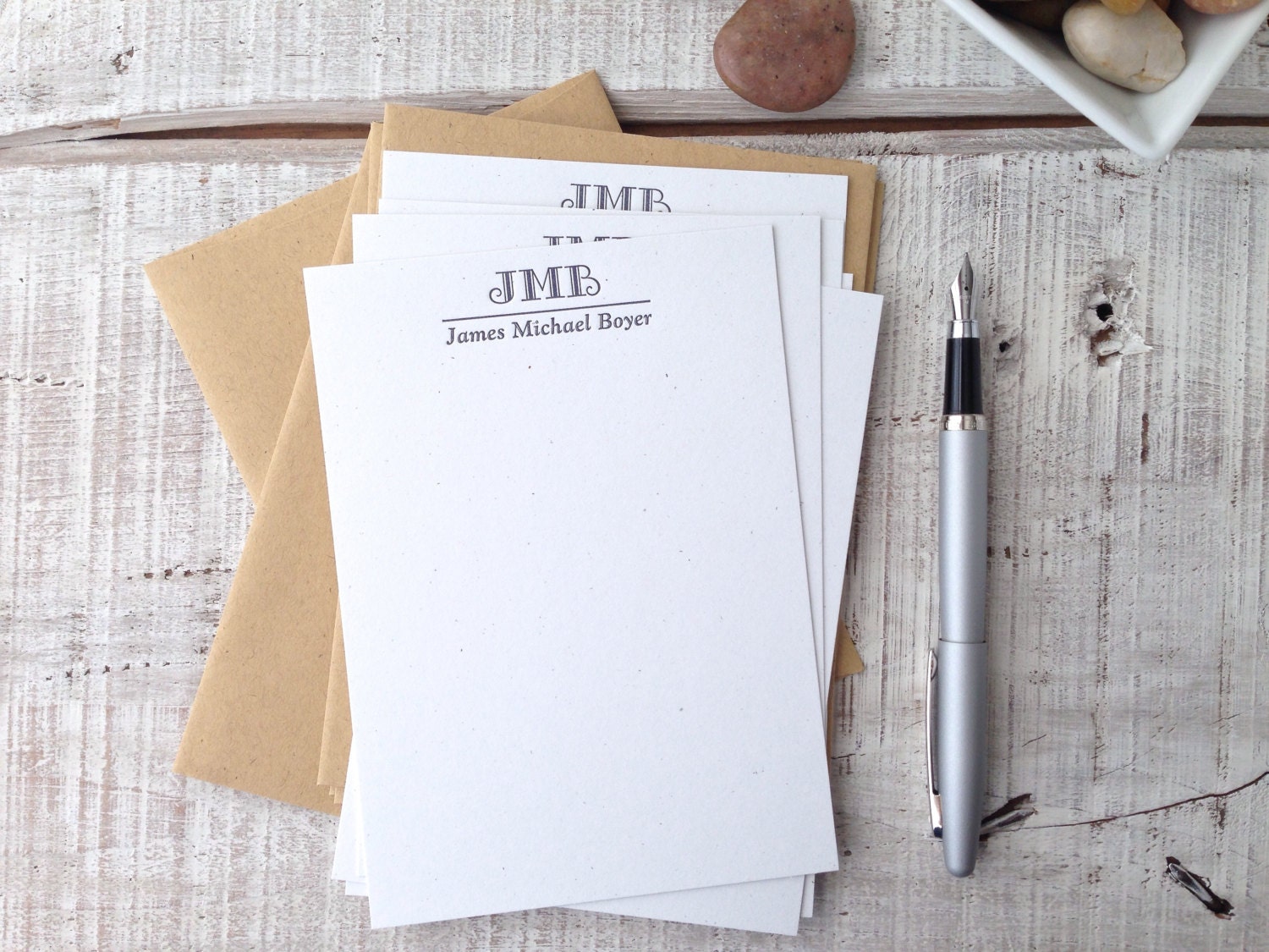 Personalized Letterpress Correspondence Note Cards by rbprintery
