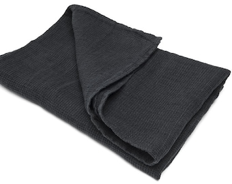 Black Linen Bath Towel Linen towel Bathroom towels Bathroom accessories