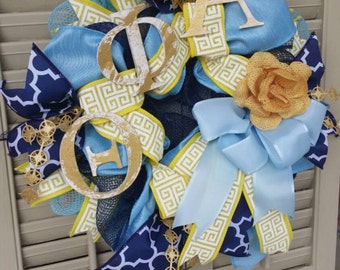 Theta Phi Alpha Sorority Wreath NKU Greek Monogram Wreath Sorority Decor Wreath Greek Life Wreath Northern Kentucky University Sororities