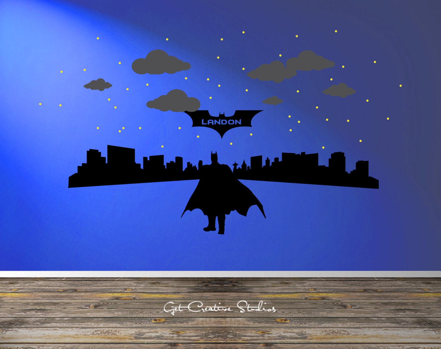 Batman Name Decal Gotham City Wall Decal Batman Wall Art