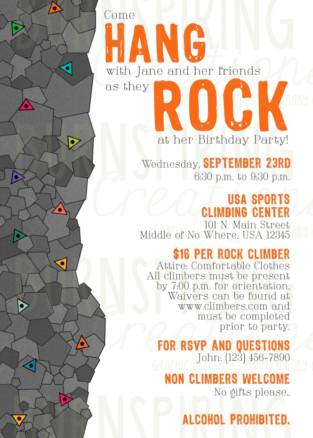 Rock Climbing Invitation