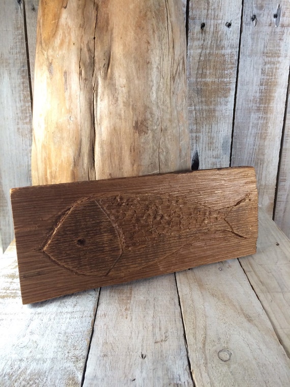 Wooden Fish Carved Fish Wood Fish Fish Plaque Jesus Fish