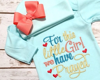 Embroidery design 4x4 5x7 For this little girl WE have prayed Jesus loves me, Christian, religious embroidery, new baby embroidery, prayer