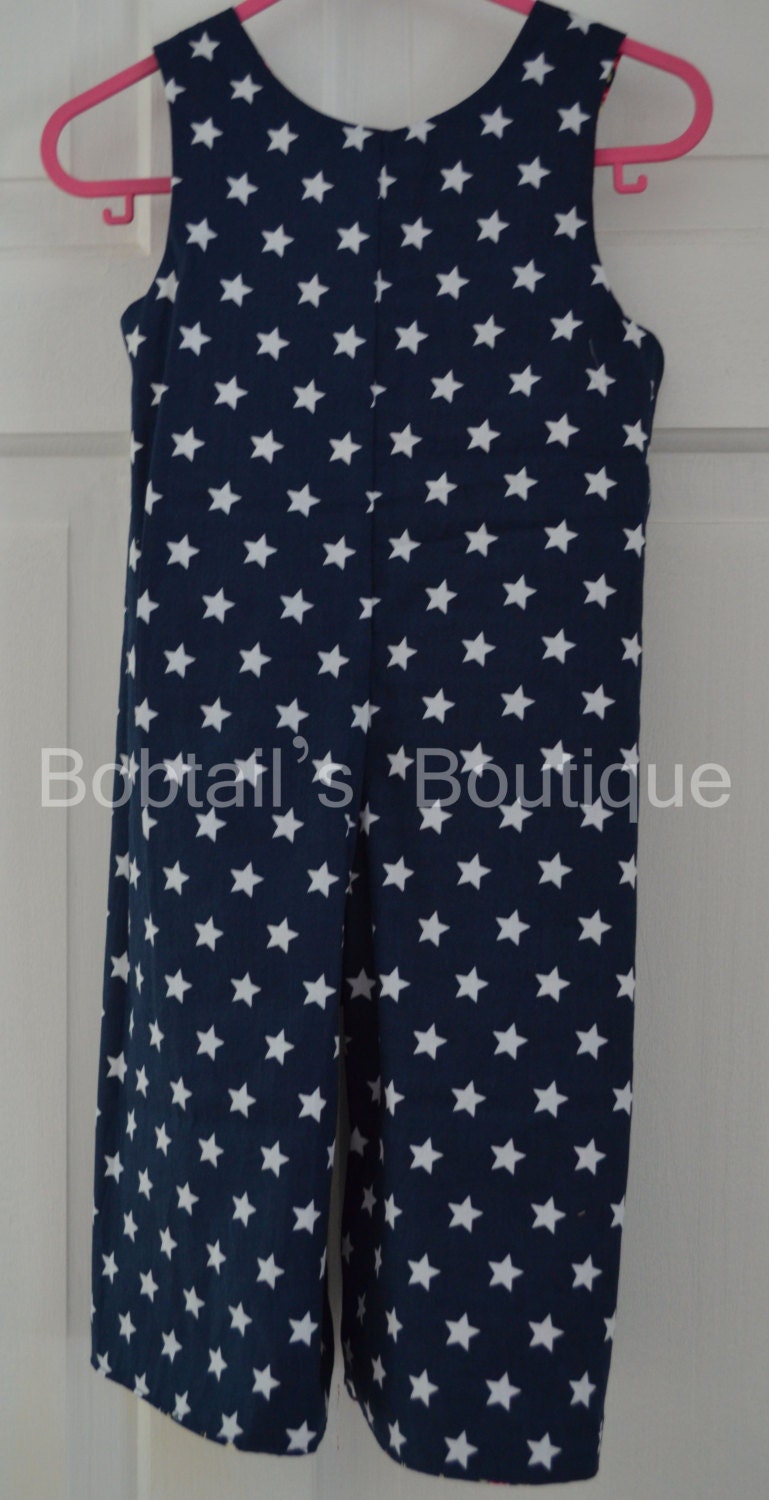 Floral Dungarees Star Romper Reversible Dungarees size 12