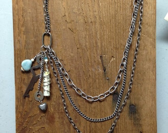 Skeleton Key Vintage Charm Necklace