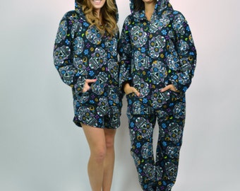 Day-of-the-Dead Skull Funsie Onesie Fleece
