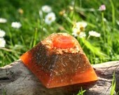 CARNELIAN Orgone Pyramid - Spiritual Gift - Feng Shui Decor - Yoga Meditation Aid - Sacral Chakra Healing