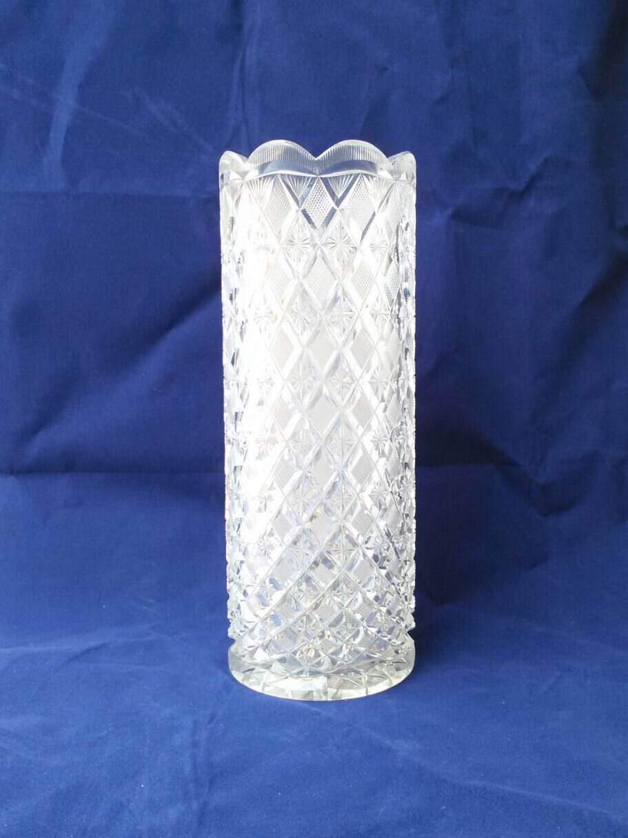 ON SALE Antique American Brilliant Period 10" Cut Glass Vase/Cut Glass