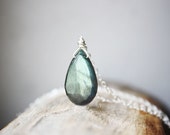 labradorite necklace, blue stone necklace sterling silver gemstone jewelry